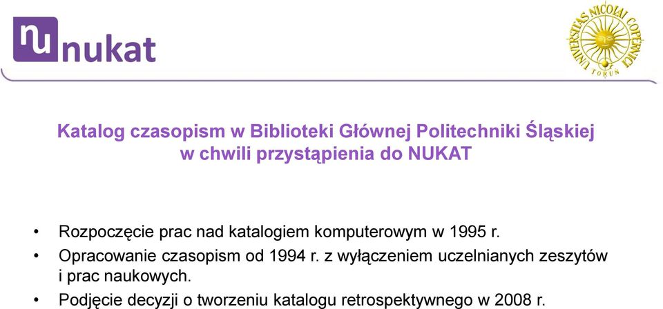 r. Opracowanie czasopism od 1994 r.