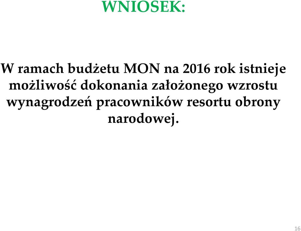 dokonania założonego wzrostu