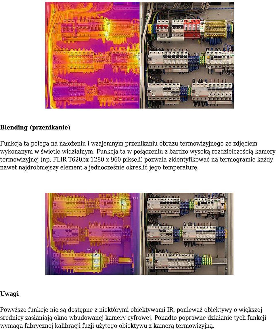 FLIR T620bx 1280 x 960 pikseli) pozwala zidentyfikować na termogramie każdy nawet najdrobniejszy element a jednocześnie określić jego temperaturę.