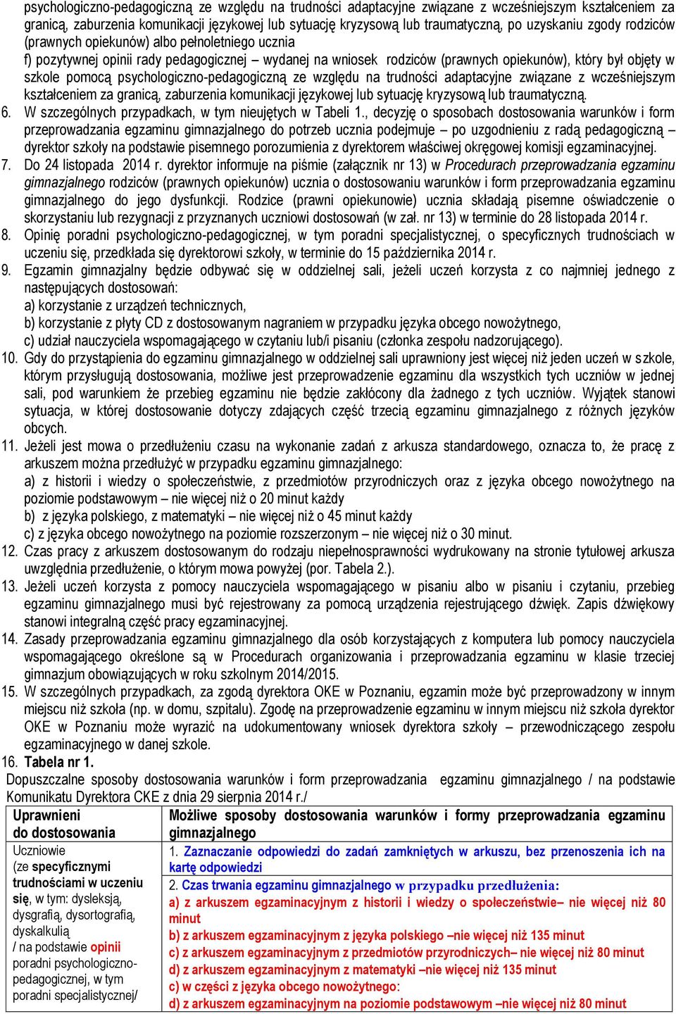 psychologiczno-pedagogiczną ze względu na trudności adaptacyjne związane z wcześniejszym kształceniem za granicą, zaburzenia komunikacji językowej lub sytuację kryzysową lub traumatyczną. 6.