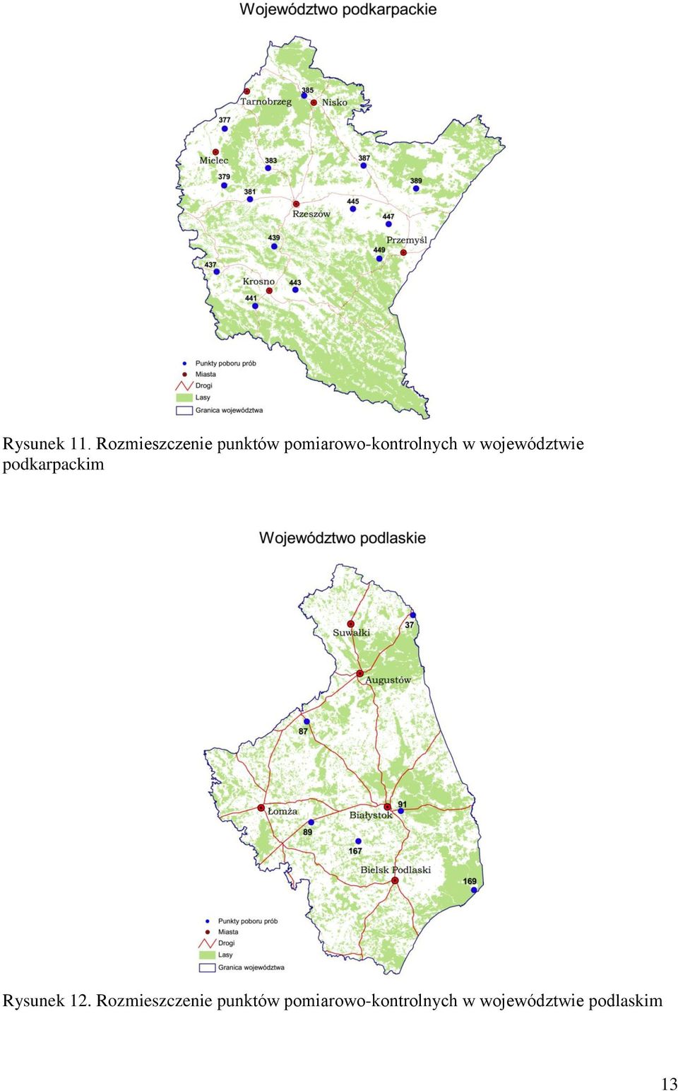 pomiarowo-kontrolnych w województwie