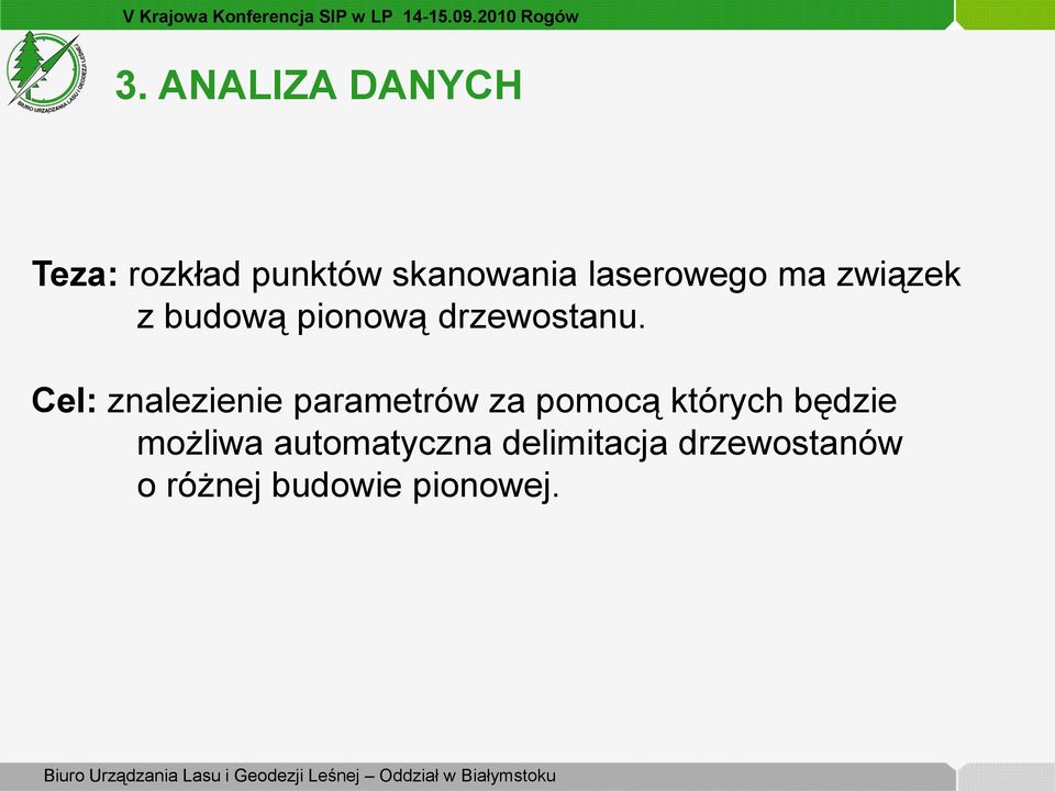 Cel: znalezienie parametrów za pomocą których będzie