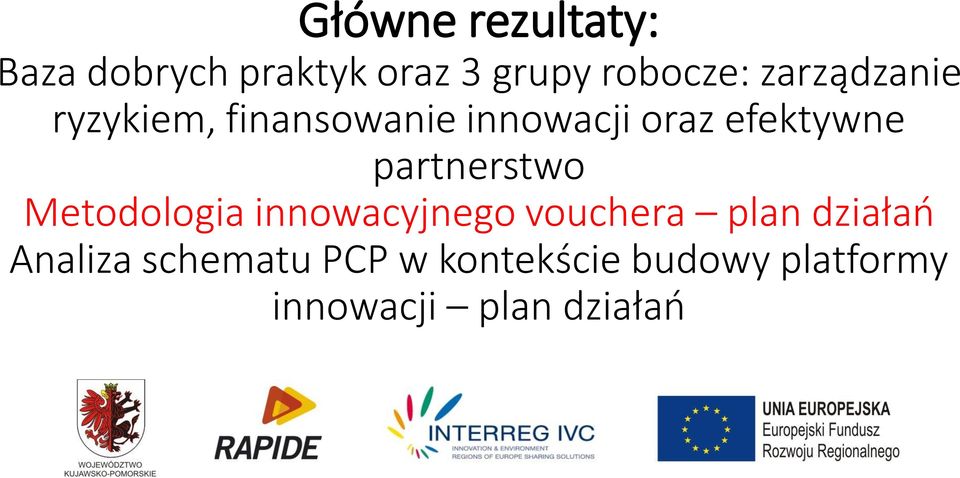 partnerstwo Metodologia innowacyjnego vouchera plan działań