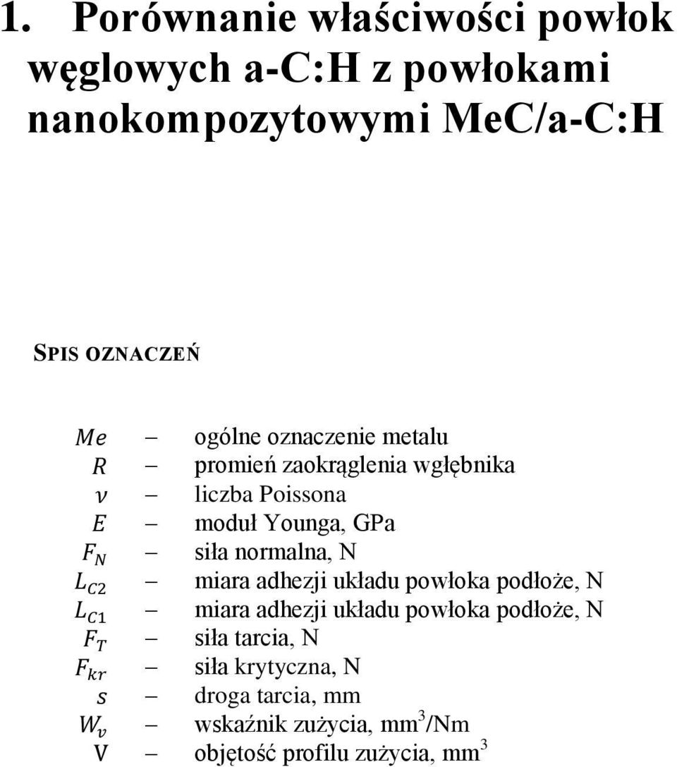 normalna, N L C2 miara adhezji układu powłoka podłoże, N L C1 miara adhezji układu powłoka podłoże, N F T