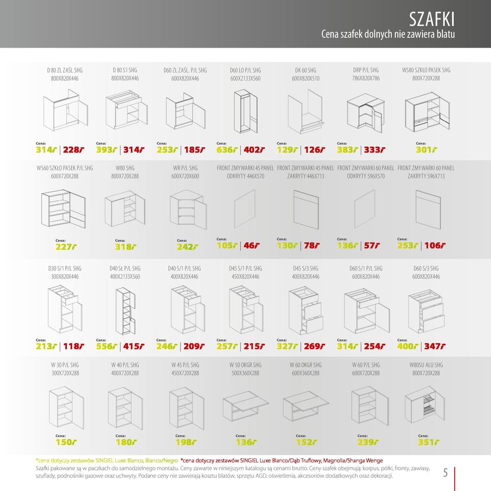 SHG 600X720X288 W80 SHG 800X720X288 WR P/L SHG 600X720X600 FRONT ZMYWARKI 45 PANEL ODKRYTY 446X570 FRONT ZMYWARKI 45 PANEL ZAKRYTY 446X713 FRONT ZMYWARKI 60 PANEL ODKRYTY 596X570 FRONT ZMYWARKI 60