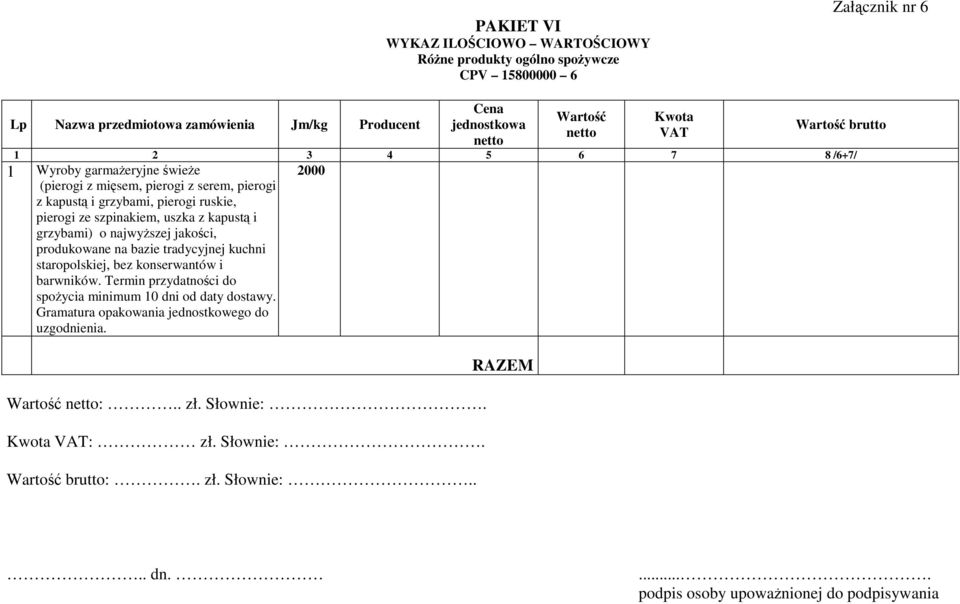 kapustą i grzybami) o najwyŝszej jakości, produkowane na bazie tradycyjnej kuchni staropolskiej, bez konserwantów i barwników.