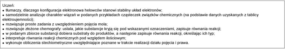 substancje kryją się pod wskazanymi oznaczeniami, zapisuje równania reakcji; w podanym zbiorze substancji dobiera substraty do produktów, a następnie zapisuje równania reakcji,