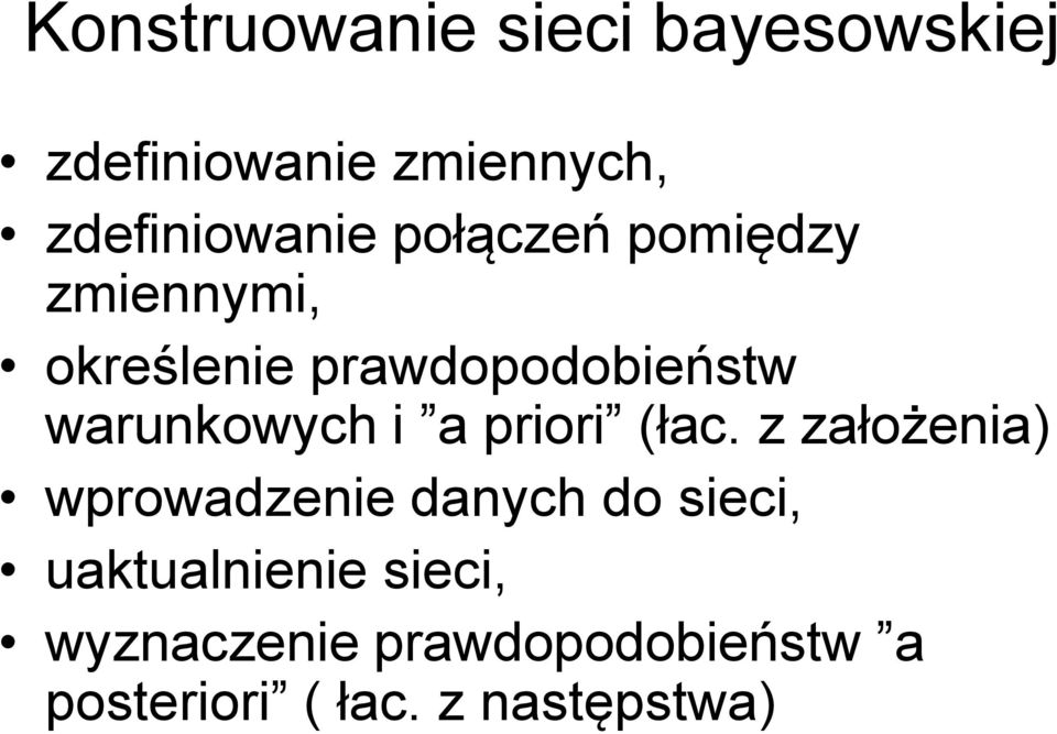 prawdopodobieństw warunkowych i a priori (łac.