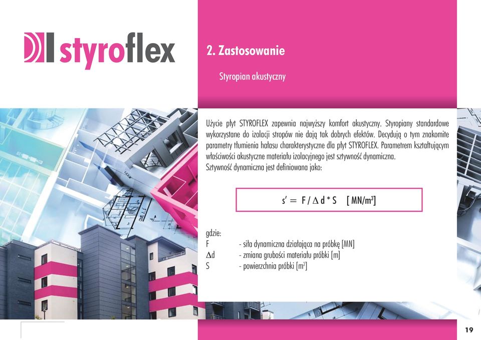 Decydują o tym znakomite parametry tłumienia hałasu charakterystyczne dla płyt STYROFLEX.