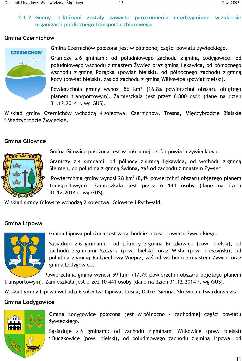 2 Gminy, z którymi zostały zawarte porozumienia międzygminne w zakresie organizacji publicznego transportu zbiorowego Gmina Czernichów Gmina Czernichów położona jest w północnej części powiatu