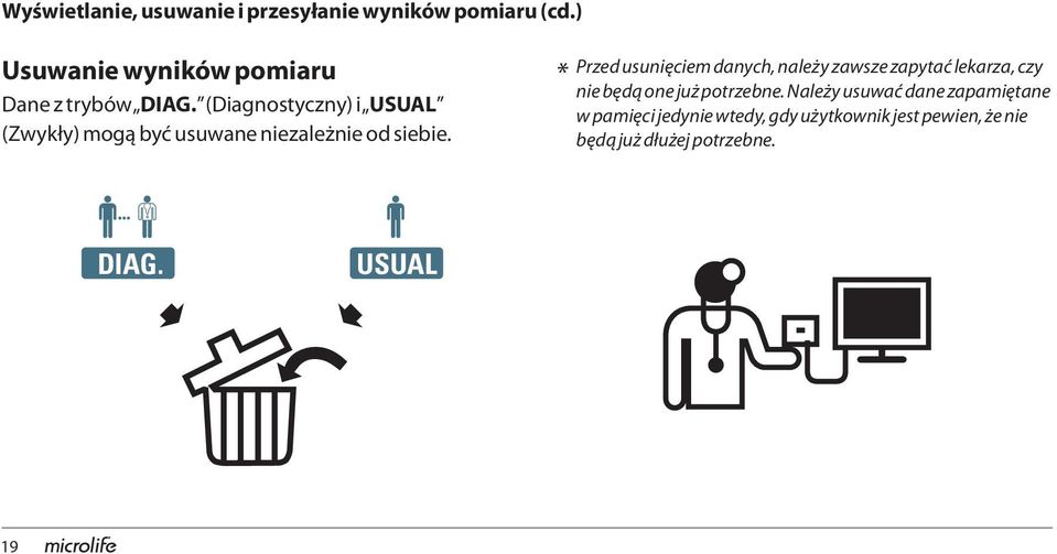 (Diagnostyczny) i USUAL (Zwykły) mogą być usuwane niezależnie od siebie.