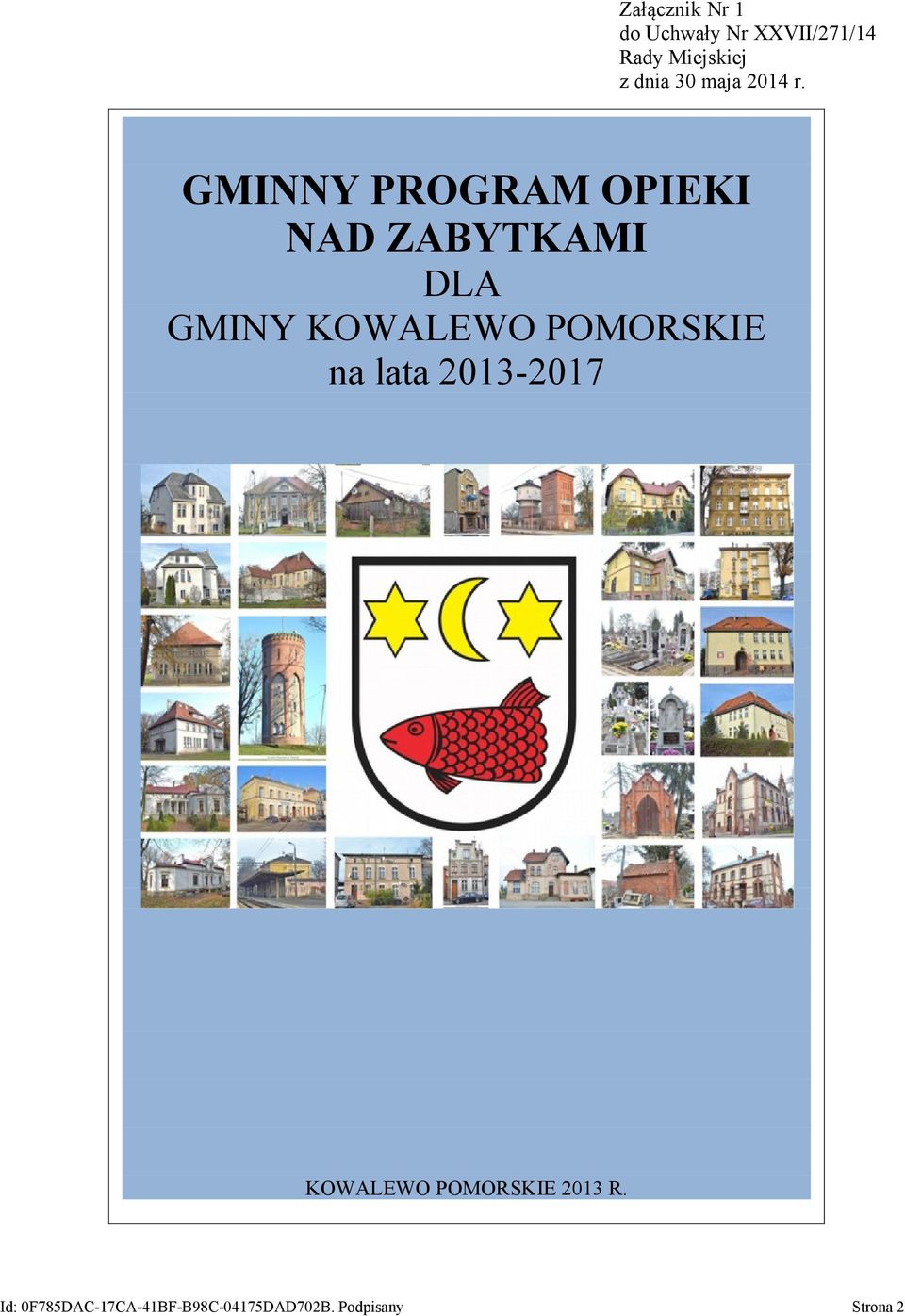 GMINNY PROGRAM OPIEKI NAD ZABYTKAMI DLA GMINY