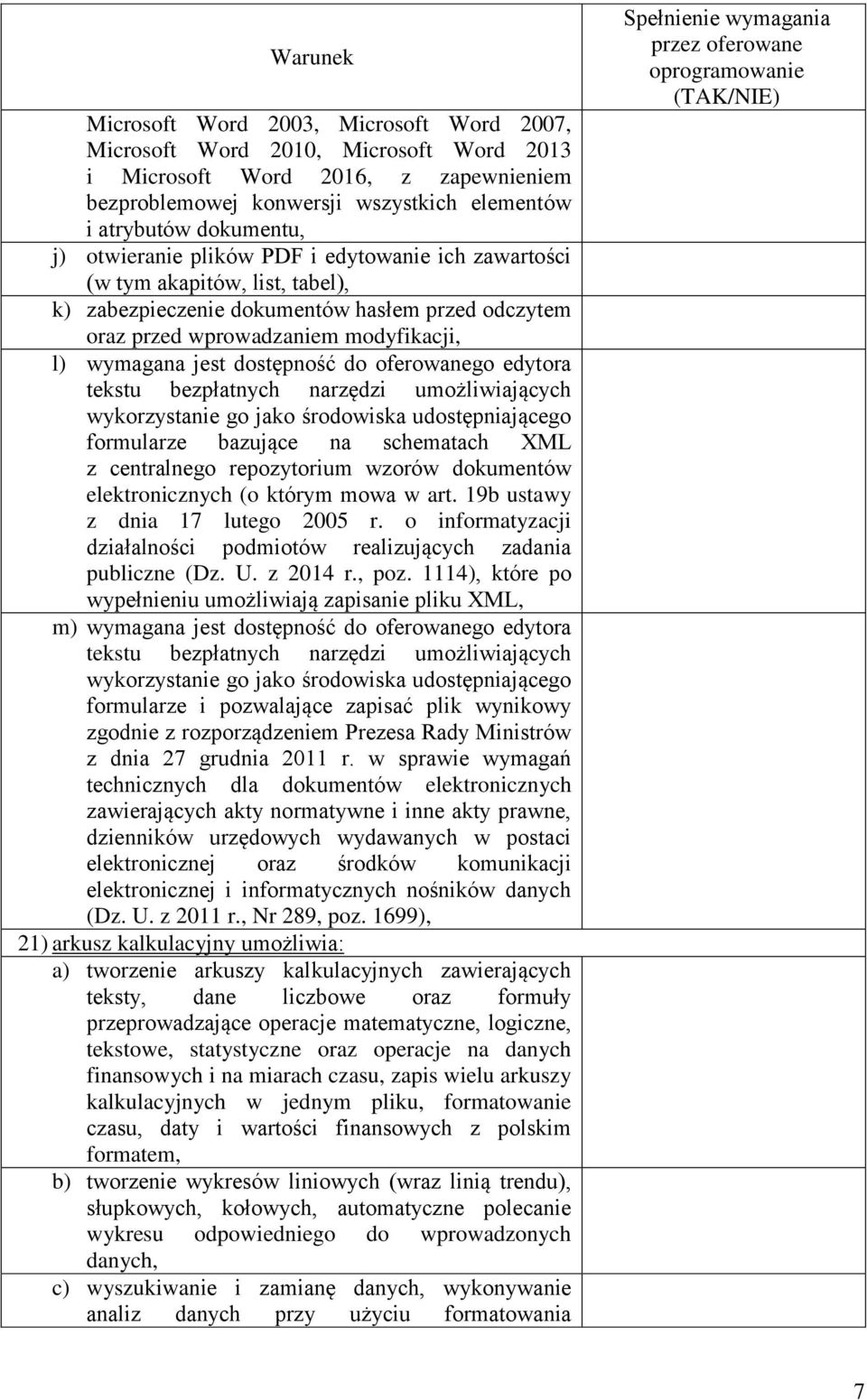 dostępność do oferowanego edytora tekstu bezpłatnych narzędzi umożliwiających wykorzystanie go jako środowiska udostępniającego formularze bazujące na schematach XML z centralnego repozytorium wzorów