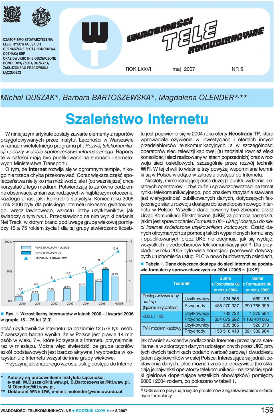 wieloletniego programu pt.: Rozwój telekomunikacji i poczty w dobie społeczeństwa informacyjnego. Raporty te w całości mają być publikowane na stronach internetowych Ministerstwa Transportu.