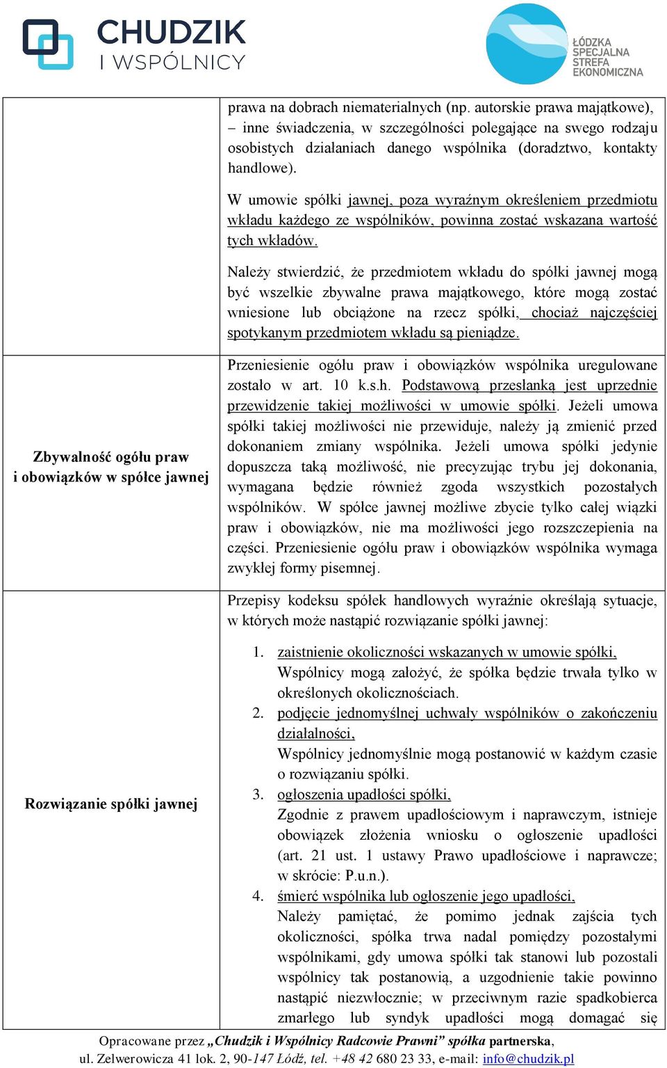 Należy stwierdzić, że przedmiotem wkładu do spółki jawnej mogą być wszelkie zbywalne prawa majątkowego, które mogą zostać wniesione lub obciążone na rzecz spółki, chociaż najczęściej spotykanym