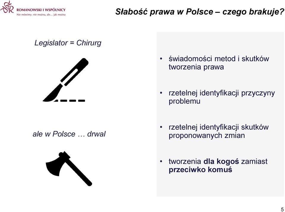 rzetelnej identyfikacji przyczyny problemu ale w Polsce drwal