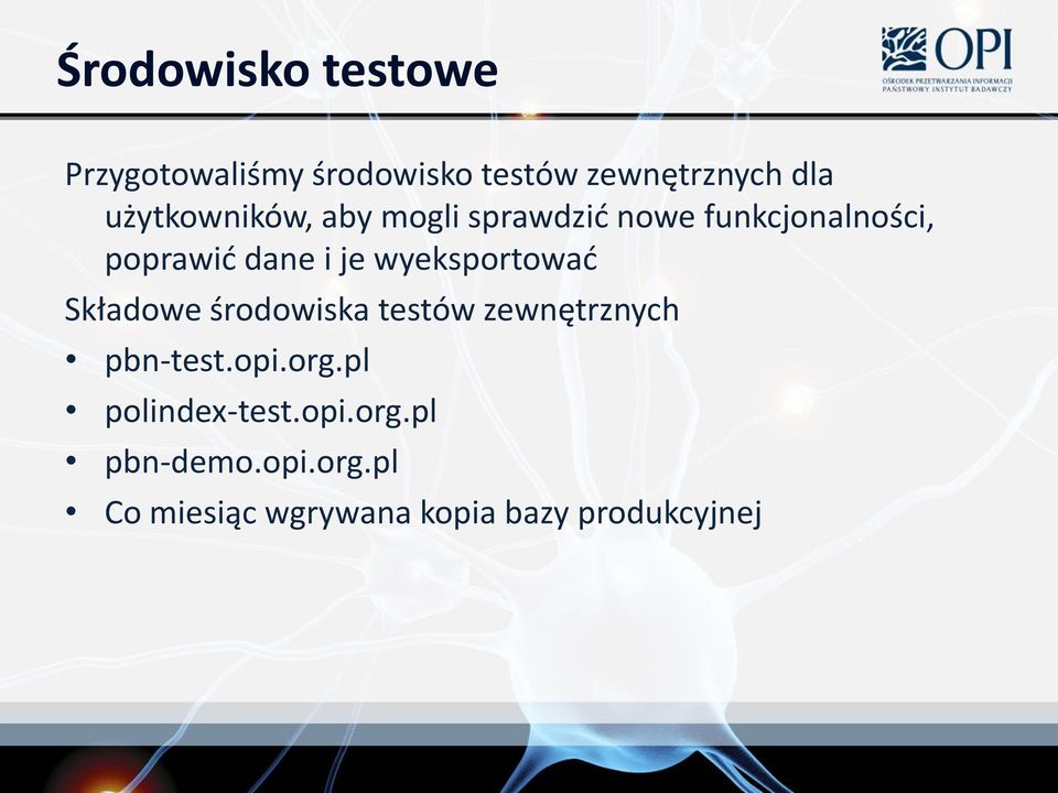 wyeksportowad Składowe środowiska testów zewnętrznych pbn-test.opi.org.