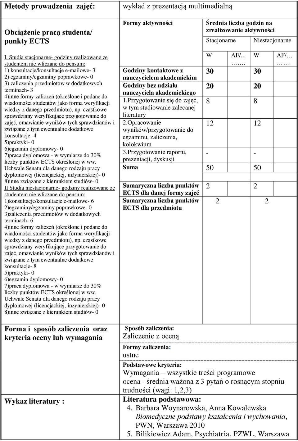 terminach- 3 wiadomości studentów jako forma weryfikacji wiedzy z danego przedmiotu), np.