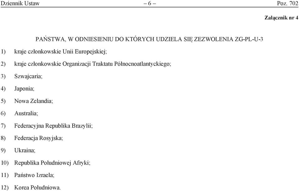 członkowskie Unii Europejskiej; 2) kraje członkowskie Organizacji Traktatu Północnoatlantyckiego; 3)