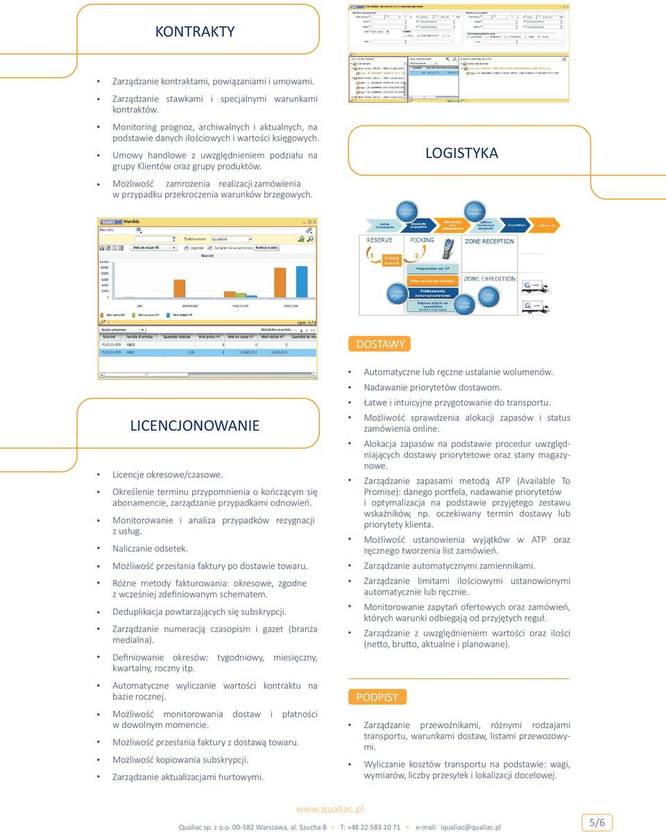 Możliwość zamrożenia realizacji zamówienia w przypadku przekroczenia warunków brzegowych. DOSTAWY Automatyczne lub ręczne ustalanie wolumenów. Nadawanie priorytetów dostawom.