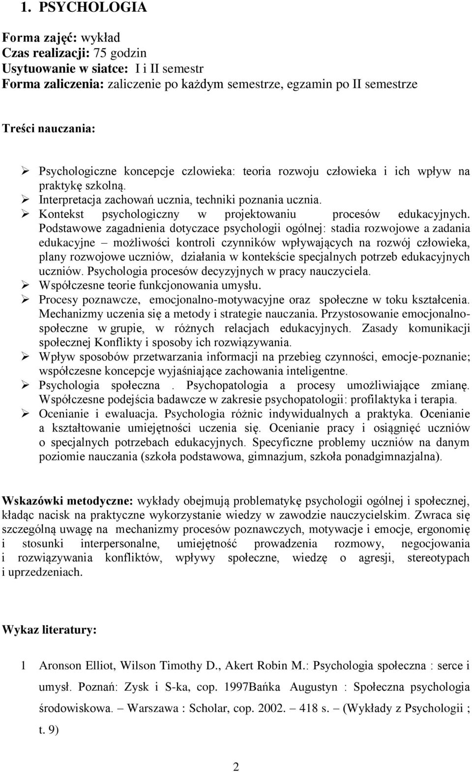 Kontekst psychologiczny w projektowaniu procesów edukacyjnych.