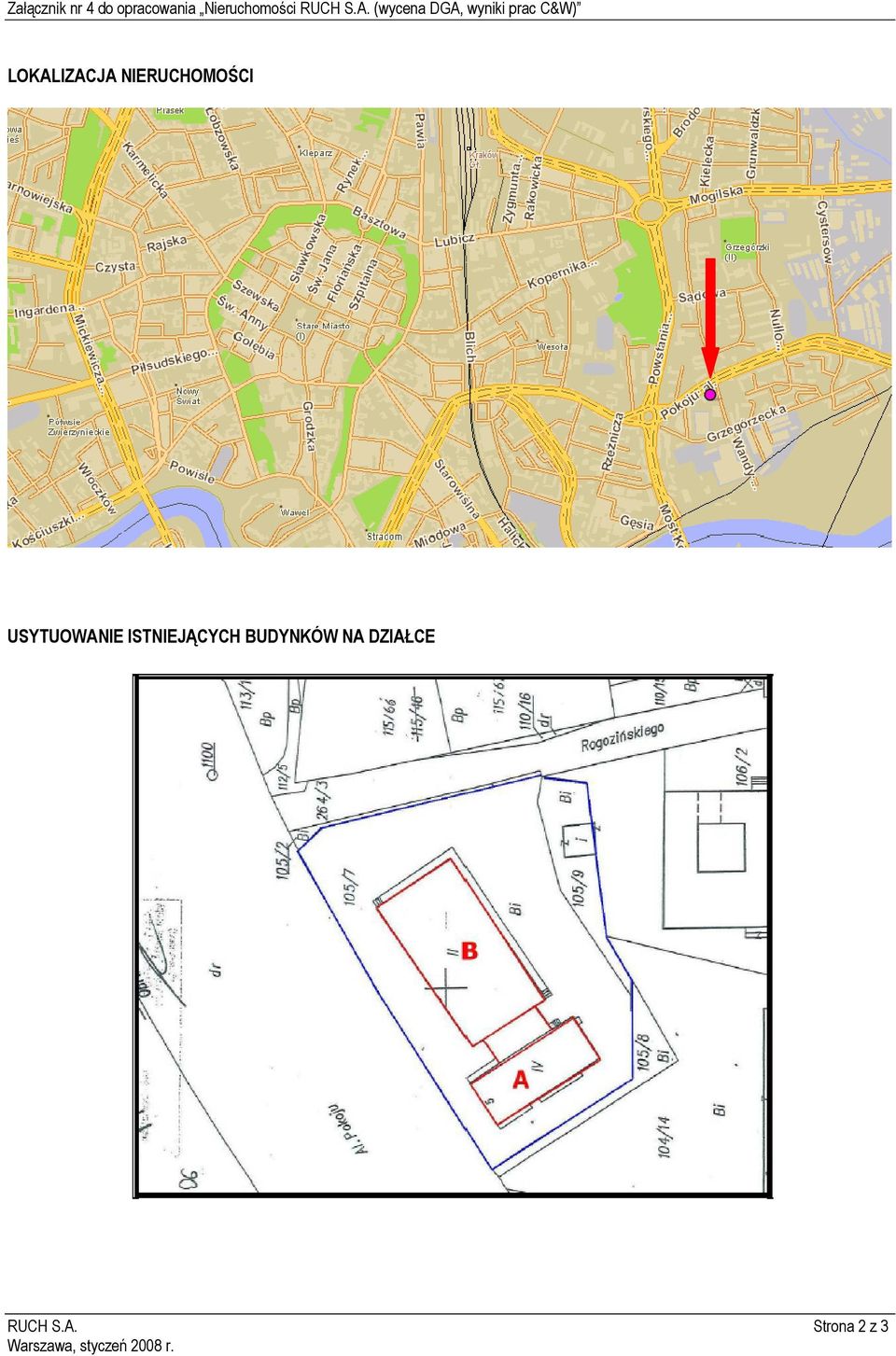 (wycena DGA, wyniki prac C&W) LOKALIZACJA