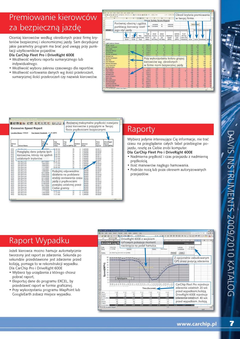 Dla CarChip Fleet Pro i DriveRight 600E Możliwość wyboru raportu sumarycznego lub indywidualnego. Możliwość wyboru zakresu czasowego dla raportów.