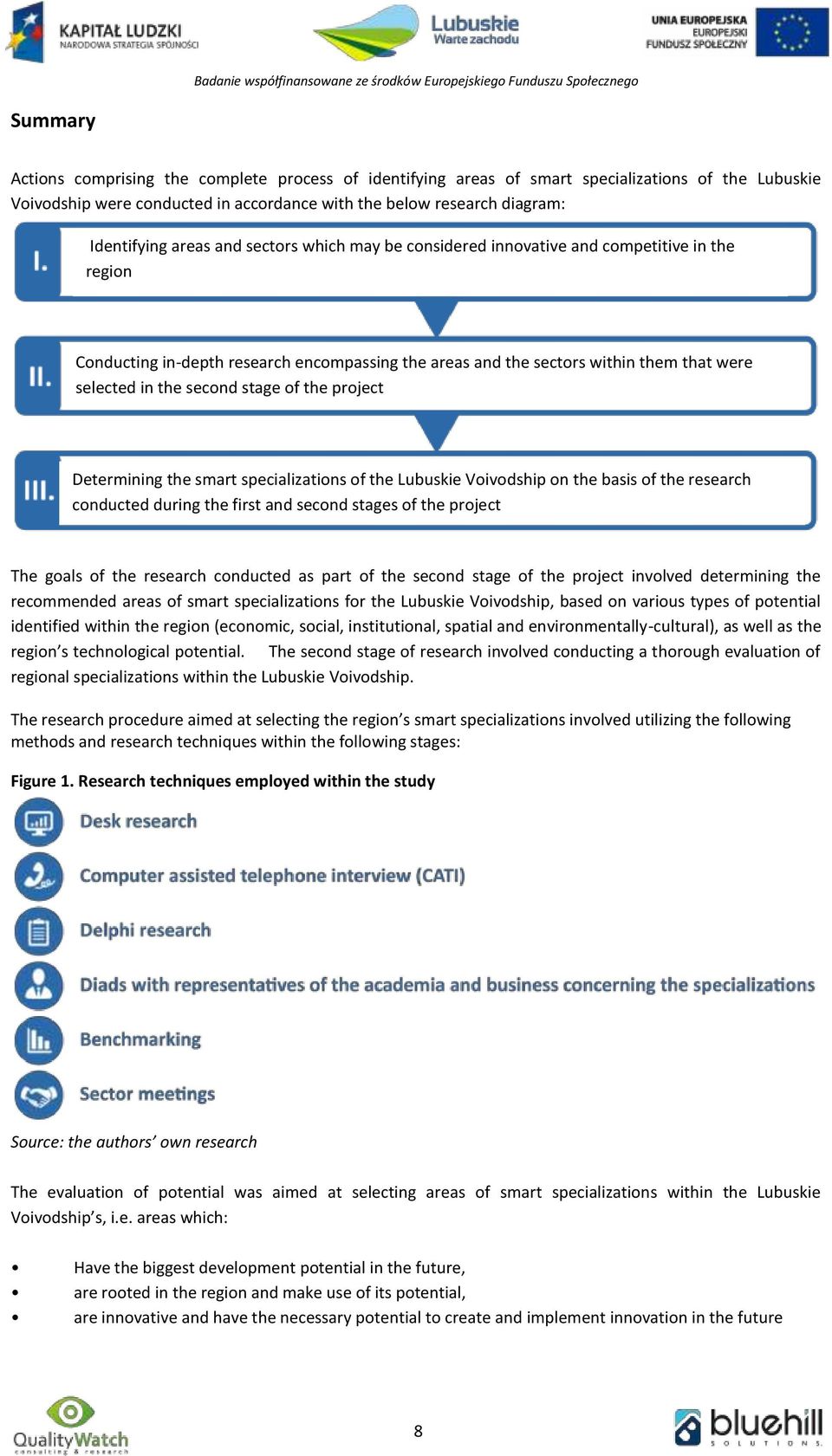 stage of the project Determining the smart specializations of the Lubuskie Voivodship on the basis of the research conducted during the first and second stages of the project The goals of the