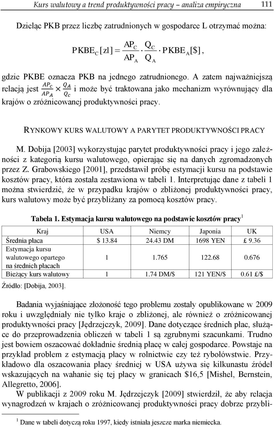 RYNKOWY KURS WLUTOWY PRYTET PRODUKTYWNOŚCI PRCY M.