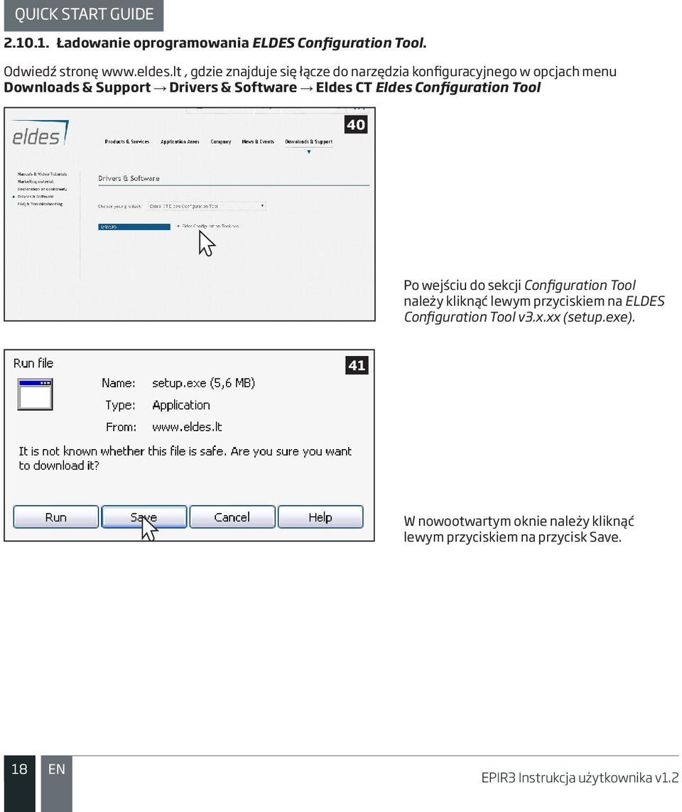 Eldes Configuration Tool 40 Po wejściu do sekcji Configuration Tool należy kliknąć lewym przyciskiem na ELDES