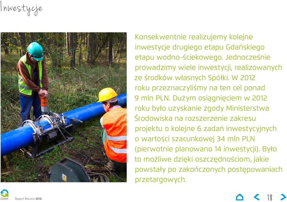 Dużym osiągnięciem w 2012 roku było uzyskanie zgody Ministerstwa Środowiska na rozszerzenie zakresu projektu o kolejne 6 zadań