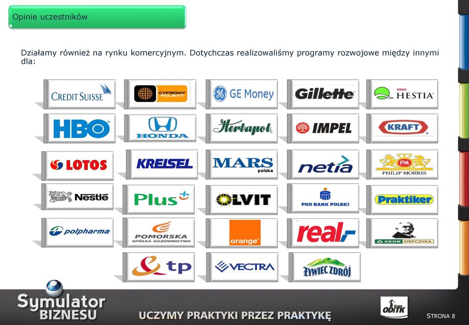 Dotychczas realizowaliśmy