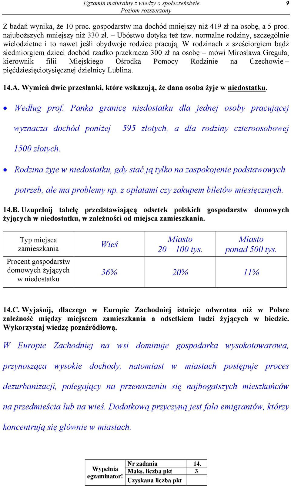 W rodzinach z sześciorgiem bądź siedmiorgiem dzieci dochód rzadko przekracza 300 zł na osobę mówi Mirosława Greguła, kierownik filii Miejskiego Ośrodka Pomocy Rodzinie na Czechowie