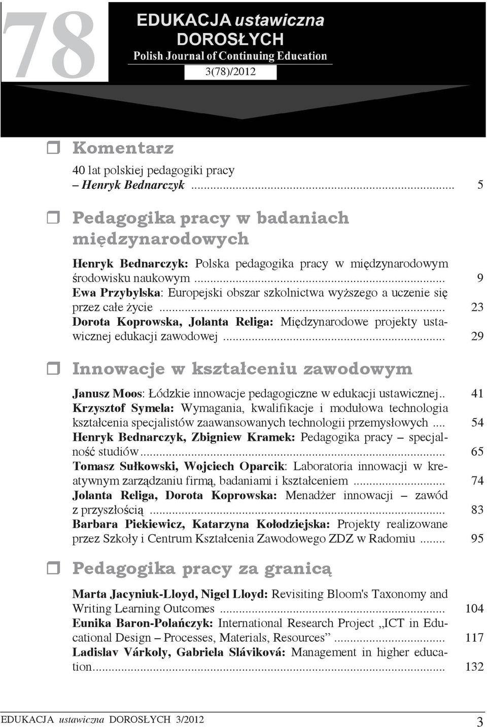 .. 29 A AAF EA CAA Janusz Moos:!ódzkie innowacje pedagogiczne w edukacji ustawicznej.