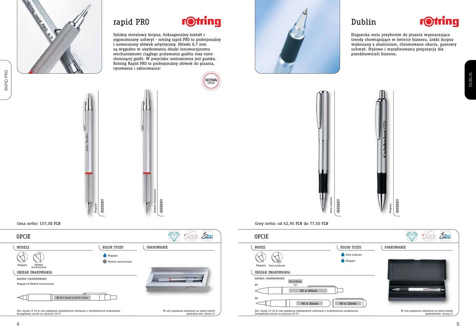 Rotring Rapid PRO to profesjonalny ołówek do pisania, rysowania i szkicowania! Elegancka seria przyborów do pisania wyznaczająca trendy obowiązujące w świecie biznesu.