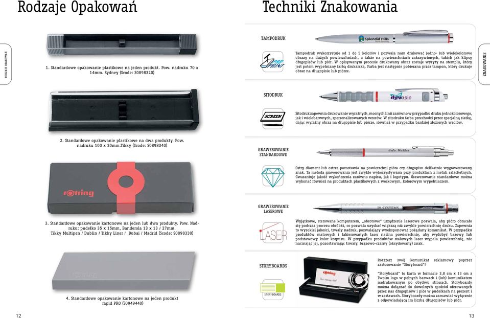 klipsy długopisów lub piór. W opisywanym procesie drukowany obraz zostaje wyryty na stemplu, który jest potem wypełniany farbą drukarską.