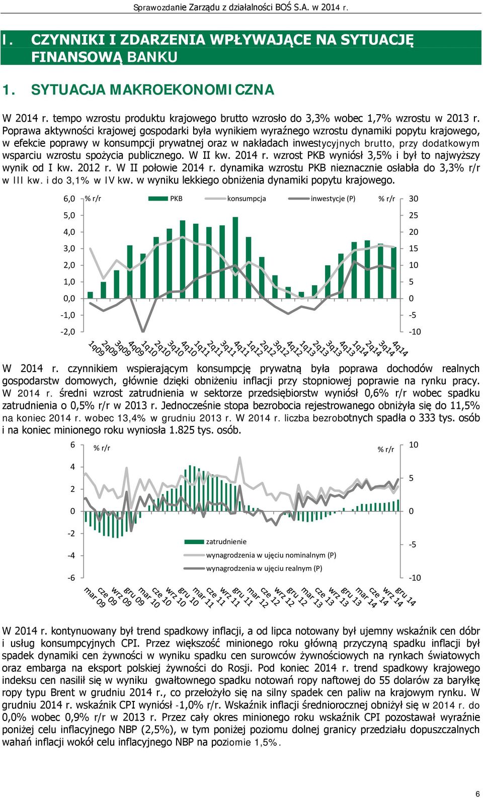 wsparciu wzrostu spożycia publicznego. W II kw. 2014 r. wzrost PKB wyniósł 3,5% i był to najwyższy wynik od I kw. 2012 r. W II połowie 2014 r.