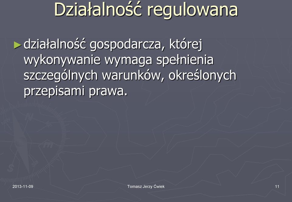 spełnienia szczególnych warunków,