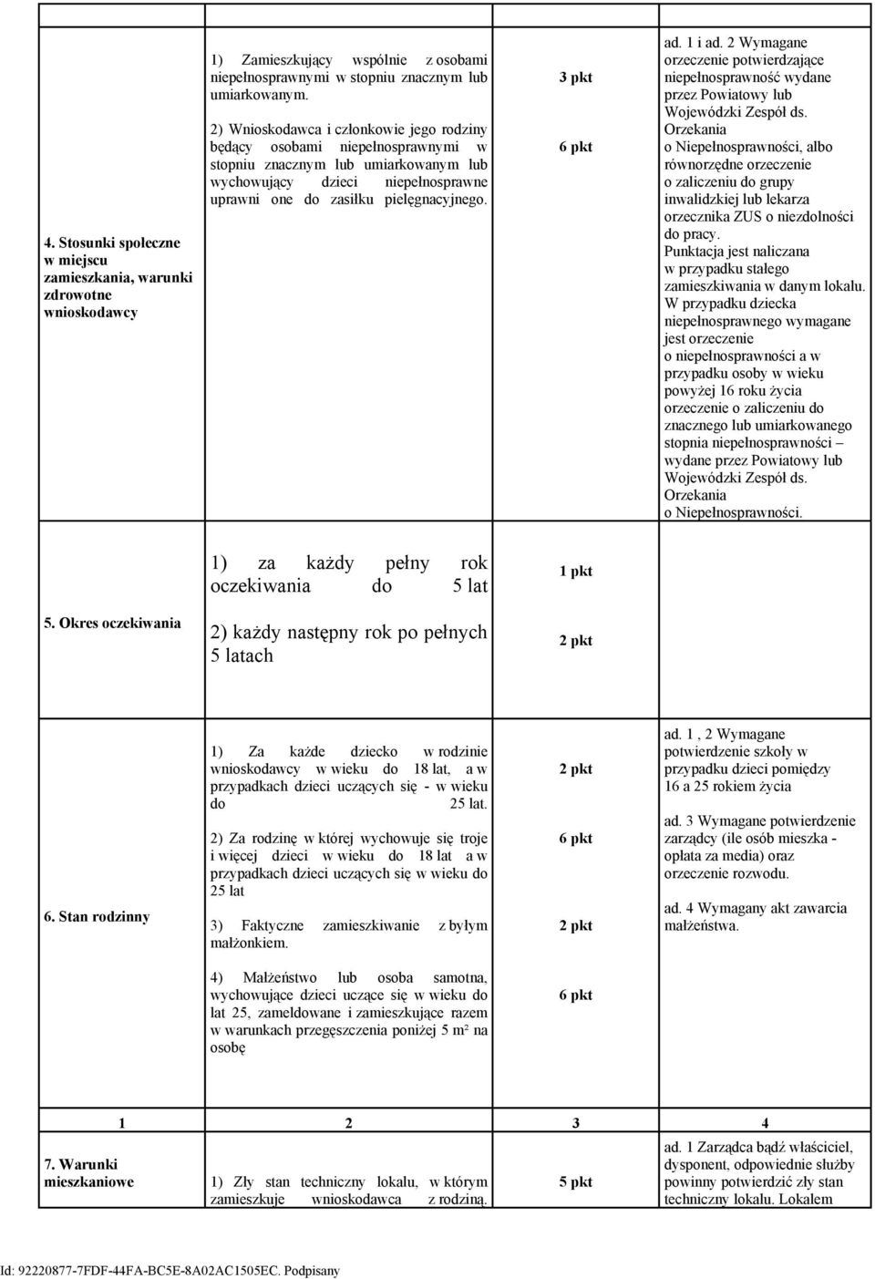 3 pkt 6 pkt ad. 1 i ad. 2 Wymagane orzeczenie potwierdzające niepełnosprawność wydane przez Powiatowy lub Wojewódzki Zespół ds.