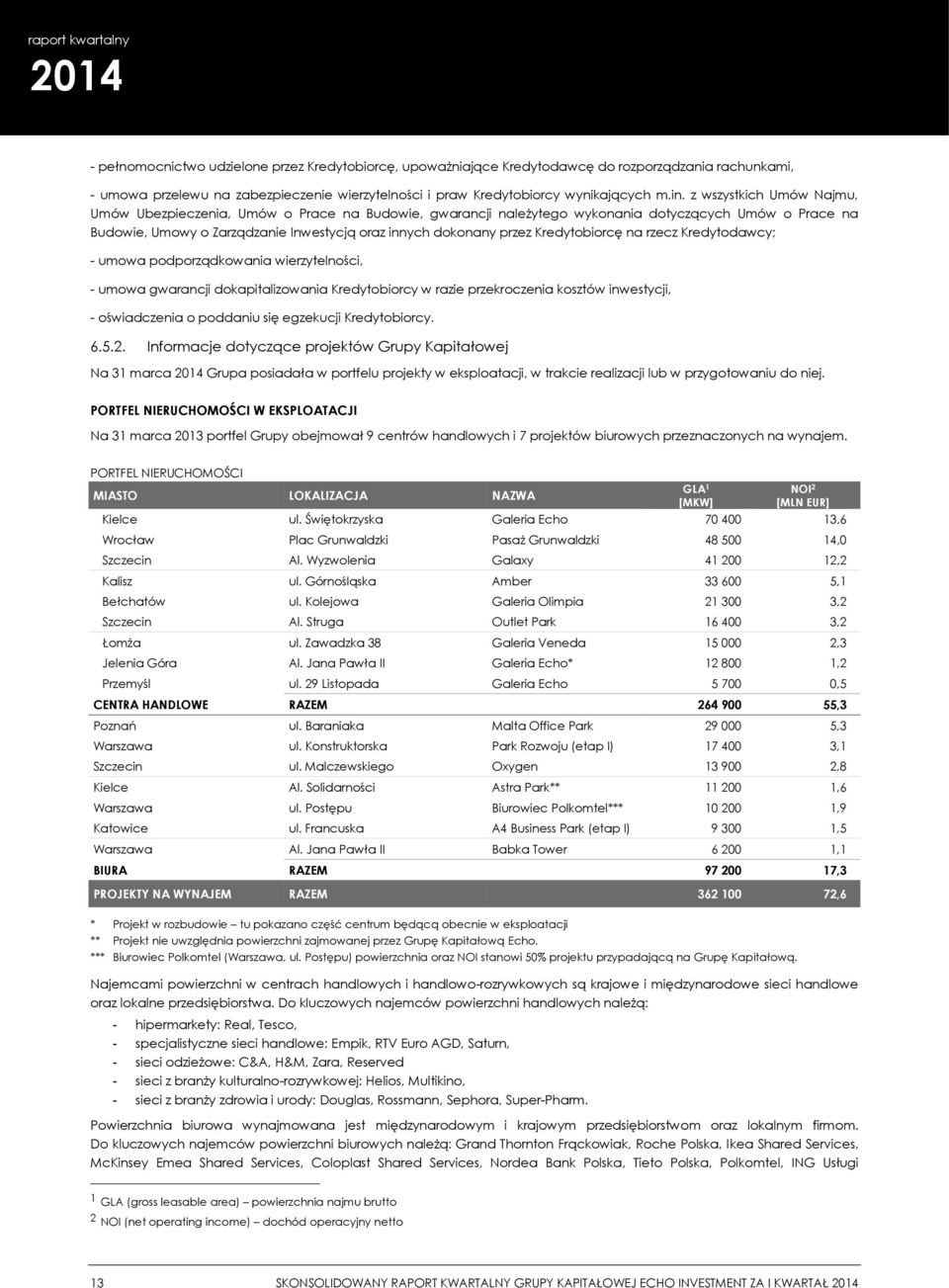 Kredytobiorcę na rzecz Kredytodawcy; - umowa podporządkowania wierzytelności, - umowa gwarancji dokapitalizowania Kredytobiorcy w razie przekroczenia kosztów inwestycji, - oświadczenia o poddaniu się