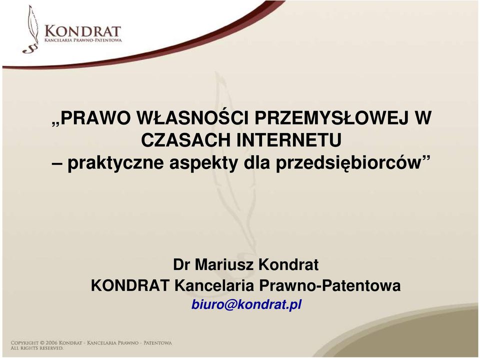 przedsiębiorców Dr Mariusz Kondrat