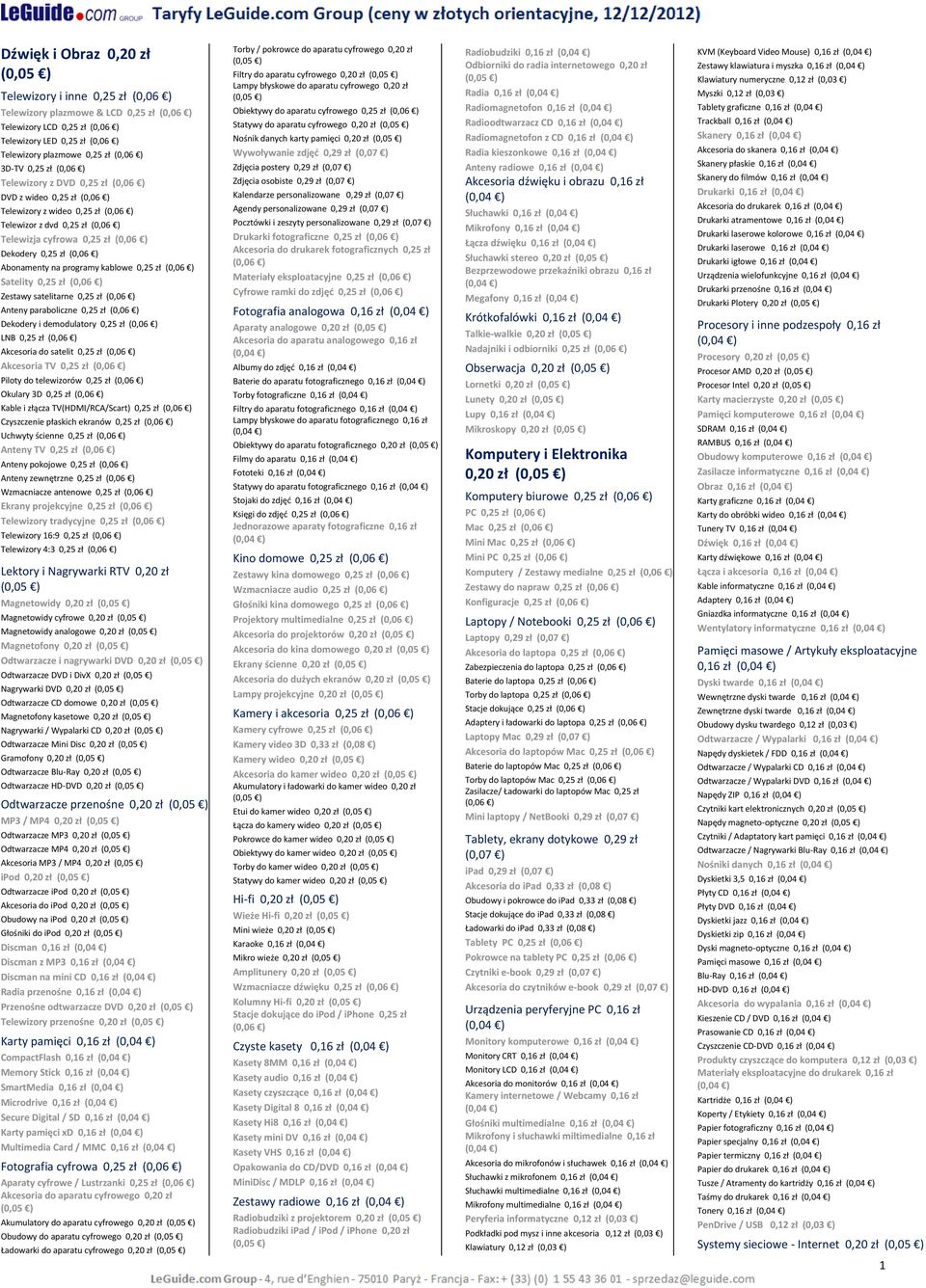 Anteny paraboliczne 0,25 zł Dekodery i demodulatory 0,25 zł LNB 0,25 zł Akcesoria do satelit 0,25 zł Akcesoria TV 0,25 zł Piloty do telewizorów 0,25 zł Okulary 3D 0,25 zł Kable i złącza