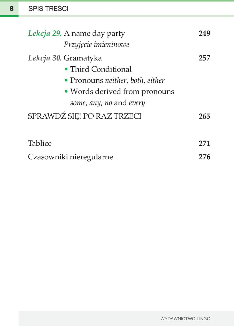 Gramatyka Third Conditional Pronouns neither, both, either Words