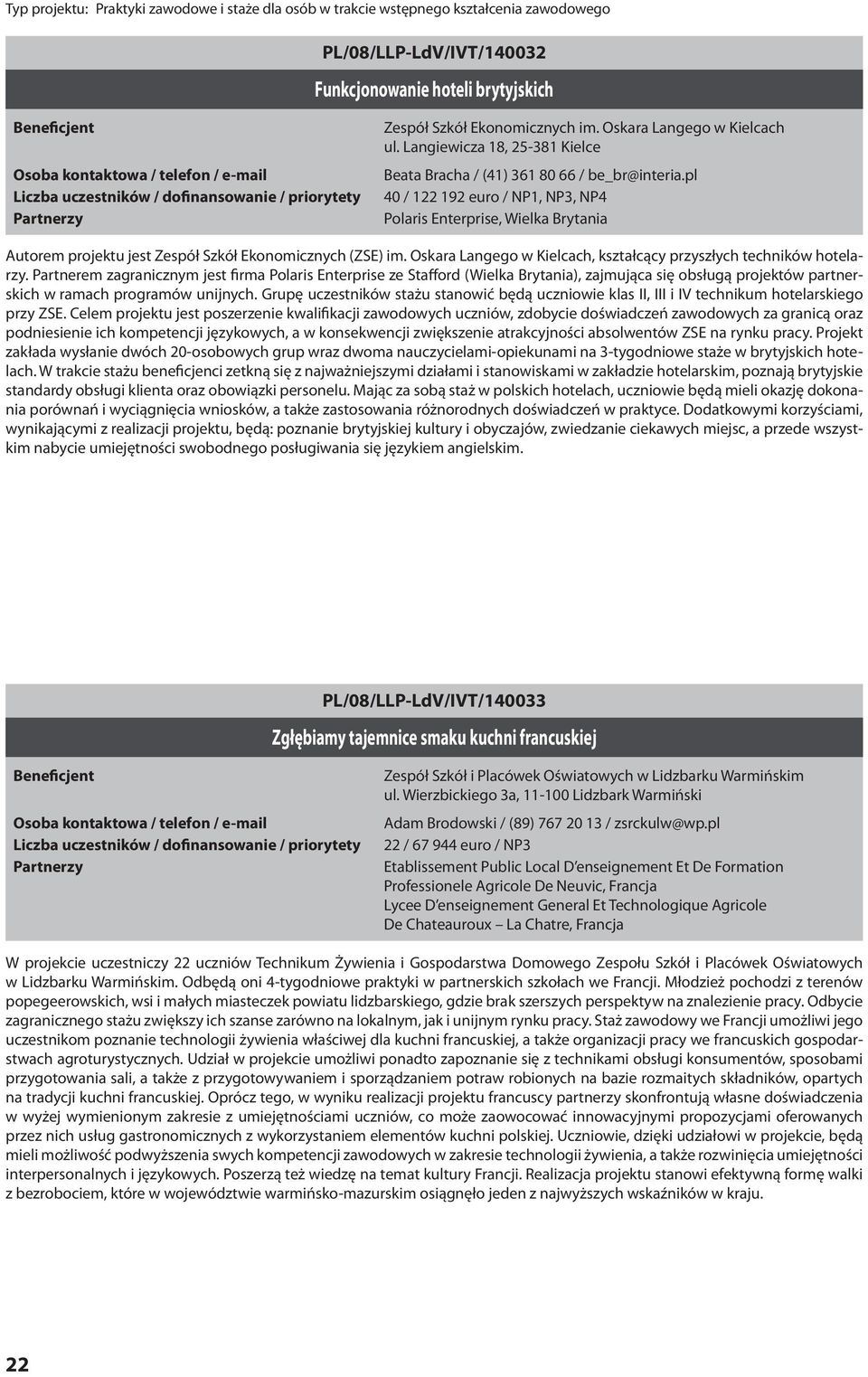 pl 40 / 122 192 euro / NP1, NP3, NP4 Polaris Enterprise, Wielka Brytania Autorem projektu jest Zespół Szkół Ekonomicznych (ZSE) im.