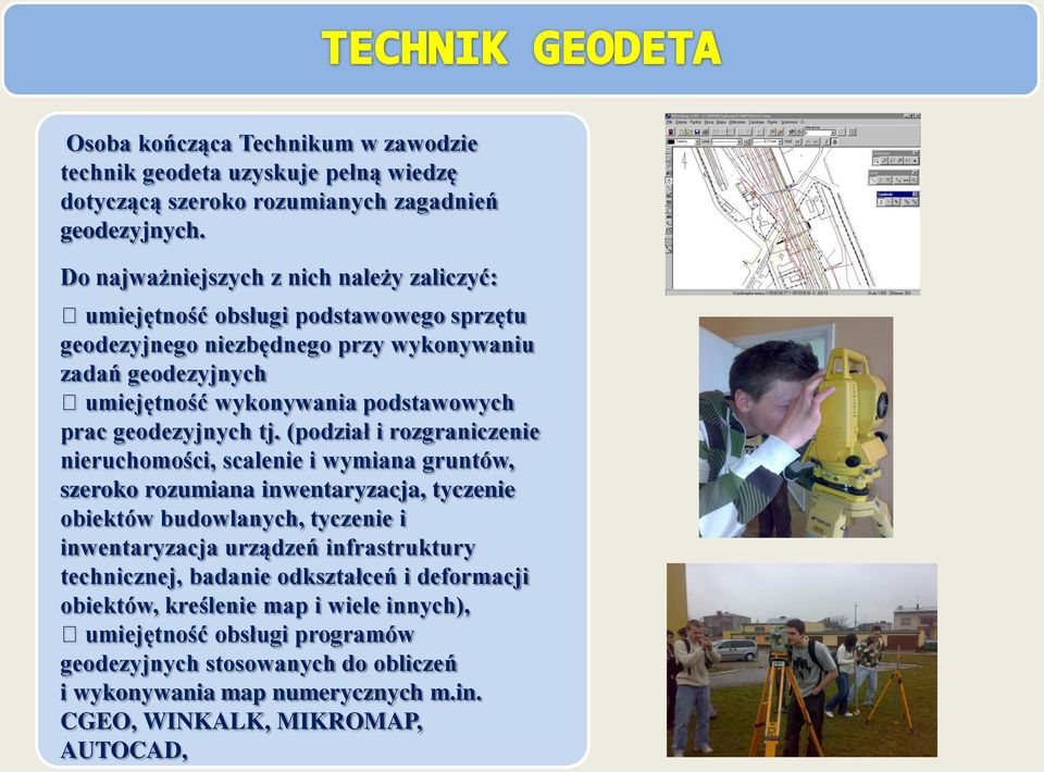 prac geodezyjnych tj.