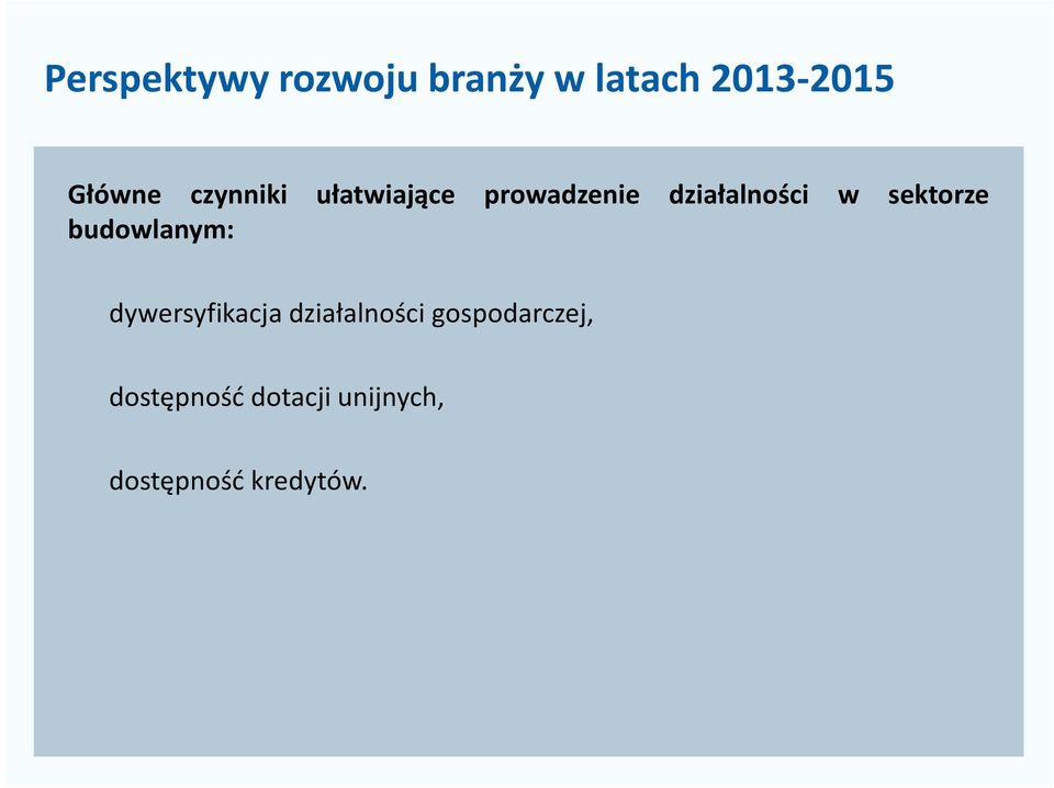 sektorze budowlanym: dywersyfikacja działalności