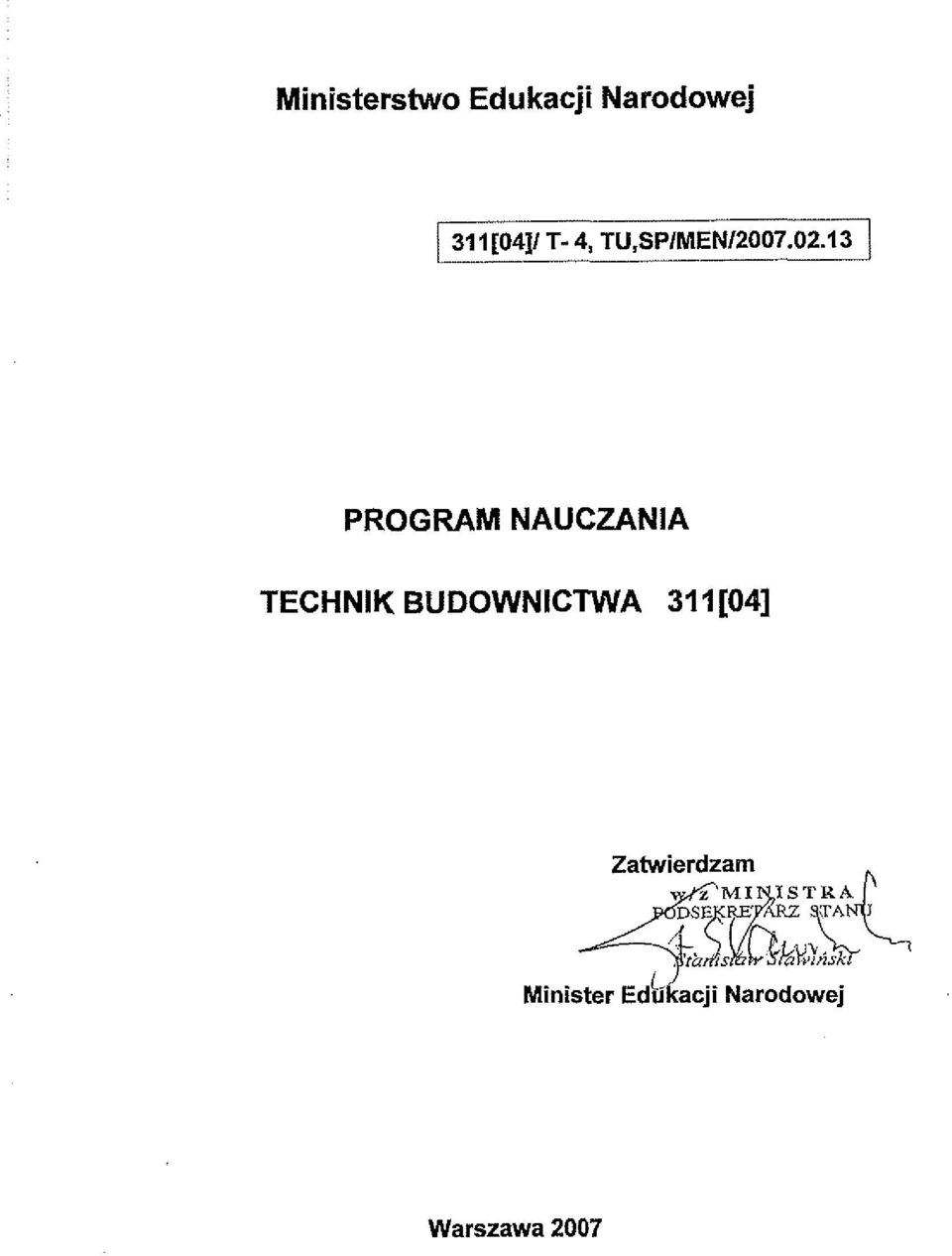 BUDOWNICWA 311[04] Zatwierdzam J.