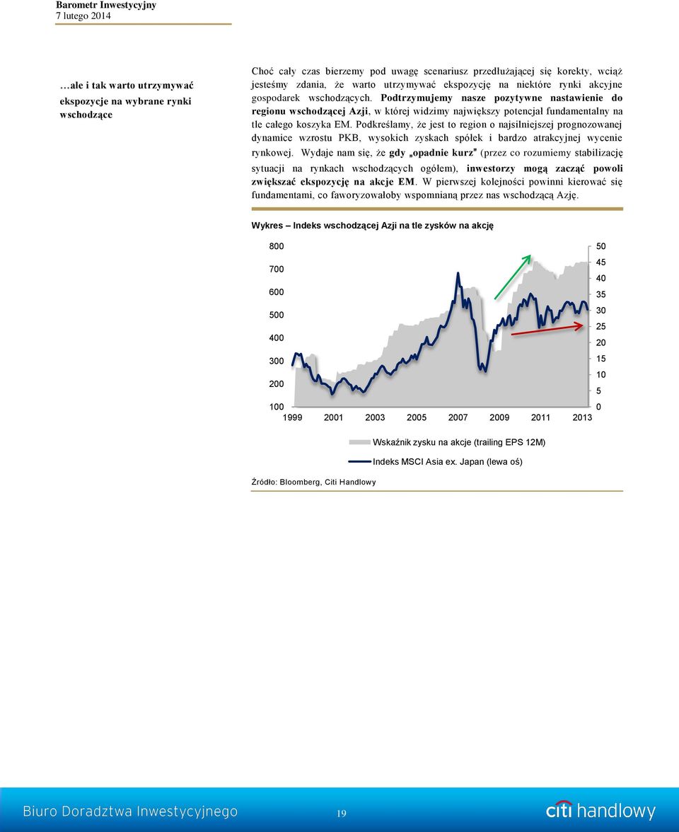 Podkreślamy, że jest to region o najsilniejszej prognozowanej dynamice wzrostu PKB, wysokich zyskach spółek i bardzo atrakcyjnej wycenie rynkowej.