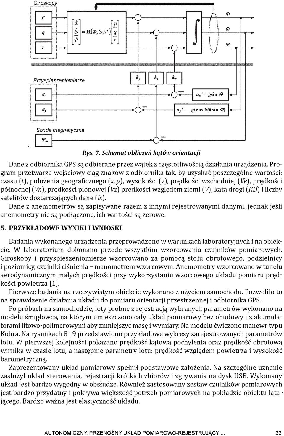 (Vn), prędkości pionowej (Vz) prędkości względem ziemi (V), kąta drogi (KD) i liczby satelitów dostarczających dane (ls).