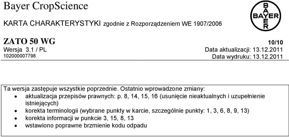 8, 14, 15, 16 (usunięcie nieaktualnych i uzupełnienie istniejących) korekta terminologii